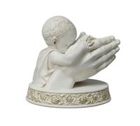 ShineOnAngel Praying Baby Statue in Hands, 5.9 Inch Resin Christian Sculpture for Baptism Gift, Religious Baby Decor, Infant Prayer, Faith and Blessing Keepsake for Nursery or Home (White)
