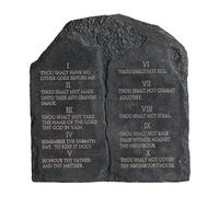 ShineOnAngel Ten Commandments Tablet Tabletop Plaque Decor Black Stone Effect Resin Sculpture 7 Inch Inspirational Christian Bible Verse Religious Sign Decor