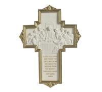 ShineOnAngel The Last Supper Wall Cross Renaissance Style Gold Framed Relief Wall Art Wall Decor for Dining Room 12inch Modern Home Regilous Gifts Jesus relief sculpture