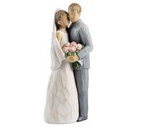 ShineOnAngel Wedding Bride and Groom Statue, Sweet Love Promise Hugging Couple Statue, Wedding and Valentine's Day Gift, Hand Painted Sculpture, Gift for Husband Wife Boyfriend Girlfriend