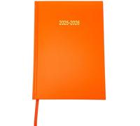 Shineone 2025-2026 A5 Academic Diary Premium Week To View Diary Hardback Cover & Ribbon Marker, Mid Year Planner, Organizer for Student Teacher Hardback Case Bound (Orange)