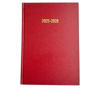Shineone 2025-2026 A5 Academic Diary Premium Week To View Diary Hardback Cover & Ribbon Marker, Mid Year Planner, Organizer for Student Teacher Hardback Case Bound (Burgundy)