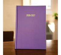 Shineone 2026-2027 A5 Academic Diary Premium Week To View Diary Hardback Cover Appointment & Ribbon Marker, Mid Year Planner, Organizer for Student Teacher Hardback Case Bound (Purple)