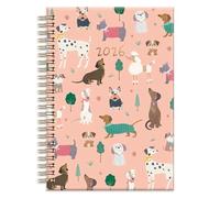 Shineone 2026 Premium Wiro A5 Weekly Planner, Spiral Hardback Diary with Dog Design, Gold Foil Spiral Hardback A5 Week To View Diary Organizer Hardcover Cover (Pink Puppies & Kitten)