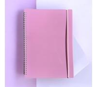 Shineone A4 Notebook Note Pad Twin wire Spiral Poly Pastel Banded Lined Journal Ruled (Pink)
