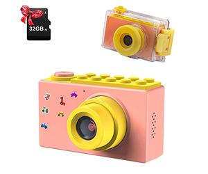 ShinePick Waterproof Camera for Kids 8MP HD 1080P 2 Inch Screen Photo & Video Frame Filter Digital Camera with Memory Card Gifts (Pink)