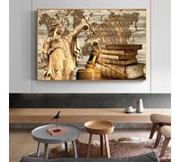 SHINERING Abstract Lady Justice Posters Wall Art Goddess Lawyer Gift Artwork Print Canvas Painting Law Office Decor A6 50X70Cm Unframed