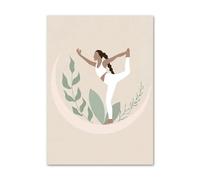 SHINERING Boho Lotus Yoga Girl Meditation Calming Zen Canvas Painting Nordic Posters Prints Wall Art Pictures For Living Room Home Decor A3 60X80Cm Unframed