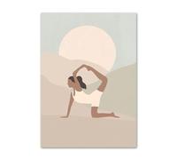 SHINERING Boho Lotus Yoga Girl Meditation Calming Zen Canvas Painting Nordic Posters Prints Wall Art Pictures For Living Room Home Decor A6 30X40Cm Unframed