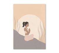 SHINERING Boho Lotus Yoga Girl Meditation Calming Zen Canvas Painting Nordic Posters Prints Wall Art Pictures For Living Room Home Decor A7 21X30Cm Unframed