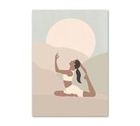 SHINERING Boho Lotus Yoga Girl Meditation Calming Zen Canvas Painting Nordic Posters Prints Wall Art Pictures For Living Room Home Decor A4 50X70Cm Unframed