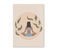 SHINERING Boho Lotus Yoga Girl Meditation Calming Zen Canvas Painting Nordic Posters Prints Wall Art Pictures For Living Room Home Decor A1 50X70Cm Unframed