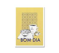 SHINERING Bom Dia Portugal Coffee Kitchen Yellow Canvas Painting Wall Art Minimalist Food Poster And Prints For Living Room Home Decor 21X30Cm Unframed