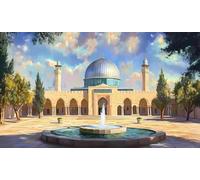 SHINERING Classic Islamic Ethnic Faith Religious Continue Masjid Aqsa Kaaba Nabawi Peace Posters Canvas Painting Wall Pictures Home Decor A16 40X50Cm Unframed