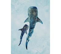 SHINERING Classical Giant Sealife Creatures In The Ocean Turtle Whale Shark Poster Canvas Painting Wall Art Pictures Home Room Decor A3 30Cmx40Cm No Frame