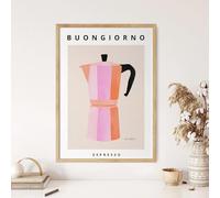 SHINERING Eclectic Colorful Coffee Pots Poster And Prints Moka Espresso Wall Art Canvas Painting Modern Kitchen Decor 40X50Cm Unframed