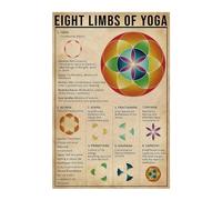 SHINERING Eight Limbs Of Yoga Poster Prints Chakra Canvas Painting Wall Art Healing Motivational Artwork Yoga Meditation Bedroom Home Decor 21Cmx30Cm No Frame