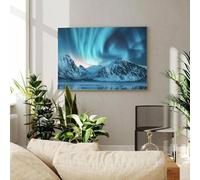 SHINERING Iceland Aurora Borealis Landscape Northern Polar Lights Nature Poster Prints Canvas Painting Wall Art Picture Home Decor A6 30X40Cm Unframed