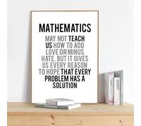 SHINERING Mathematics May Not Teach Us How To Add Love Quotes Posters Prints Canvas Wall Art Picture Office Home Decor Math Teacher 21X30Cm Unframed