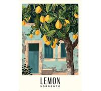 SHINERING Modern Amalfi Coast Lemon Poster Amalfi Coast Italy Travel Prints Canvas Painting Wall Art Pictures Home Room Kitchen Decoration A4 60X80Cm Unframed
