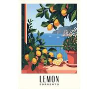 SHINERING Modern Amalfi Coast Lemon Poster Amalfi Coast Italy Travel Prints Canvas Painting Wall Art Pictures Home Room Kitchen Decoration A5 40X50Cm Unframed