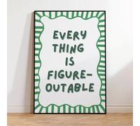 SHINERING Modern Green Everything Is Figureoutable Wall Art Prints Canvas Painting Poster Picture For Office Living Room Home Decor 50X70Cm Unframed