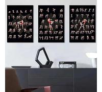SHINERING Motivational Poster Muay Thai Boxing Boxer Canvas Painting Wrestling Fighting Technique Chart Wall Art Prints Picture Home Decor 30Cmx40Cmx3Pcs No Frame
