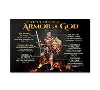 SHINERING Put On The Full Armor Of God Canvas Painting, God Wall Art Poster, Warrior Of God For Living Room Home Decor, Christian Gift 21Cmx30Cm No Frame