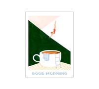 SHINERING Retro Coffee Diving Poster Canvas Painting Good Morning Coffee Lover Print Wall Art For Living Room Home Kitchen Decor A5 30X40Cm Unframed