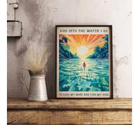 SHINERING Swim Posters Print Into The Water I Go To Lose My Mind And Find My Soul Wall Art Pictures Canvas Painting Living Room Home Decor 50X70Cm Unframed