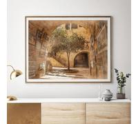 SHINERING Vintage Jewish Kotel Wall Painting Art Prints Jerusalem Old City Pedestrian Street Abstract Canvas Painting Poster Decor 60X80Cm Unframed
