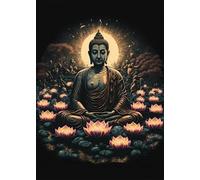 SHINERING Vintage Lotus Meditation Buddha Statue Sculpture Art Poster Aesthetics Zen Religion Canvas Painting Edition Living Room Home Decor A10 21X30Cm Unframed