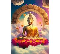 SHINERING Vintage Lotus Meditation Buddha Statue Sculpture Art Poster Aesthetics Zen Religion Canvas Painting Edition Living Room Home Decor A18 21X30Cm Unframed