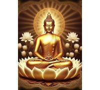 SHINERING Vintage Lotus Meditation Buddha Statue Sculpture Art Poster Aesthetics Zen Religion Canvas Painting Edition Living Room Home Decor A2 60X80Cm Unframed