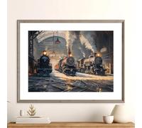 SHINERING Vintage Steam Train Autumn Railroad Mountain Landscape Posters And Prints Canvas Printing Wall Art Picture For Living Room Decor A3 21X30Cm Unframed