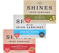 Shines Tinned Irish Sardines in Olive Oil, Tomato Sauce and Spring Water - 3x 106g Cans
