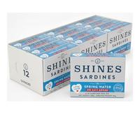 Shines Tinned Sardines in Spring Water with No Added Salt - 12 x 106g Cans