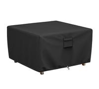 SHINESTAR Square Fire Pit Cover, Fits for 41-44 Inch Gas Fire Table, Waterproof and Windproof, 44 x 44 x 24 Inches, Black