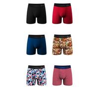 Shinesty Ball Hammock Mens Pouch Underwear | Boxer Briefs with Fly | 6 Pack, Boston Tea Bag/American Eagle/Usa Stripe/Black/Red/Navy, S