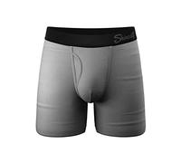 Shinesty Ball Hammock Mens Pouch Underwear | Boxer Briefs with Fly | Anti-Chafing, Moisture Wicking, Bulge Enhancer, Scrotal Support, Grey, L