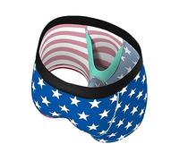 Shinesty Ball Hammock Pouch Underwear | Mens Trunk Underwear | Anti-Chafing, Moisture Wicking, Scrotal Support, American Flag Eagle, S