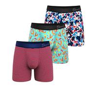 Shinesty Boxer Briefs for Men Pack of 3 - Hammock Support Pouch Underwear for Men - Flyless, Camo/Naughty Hot Dogs/Usa Stripe, L