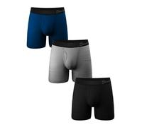 Shinesty Hammock Support Mens Pouch Underwear | Boxer Briefs with Fly | 3 Pack, Black/Grey/Navy, M