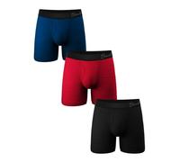 Shinesty Hammock Support Mens Pouch Underwear | Boxer Briefs with Fly | 3 Pack, Black/Red/Navy, L