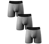 Shinesty Hammock Support Mens Pouch Underwear | Boxer Briefs with Fly | 3 Pack, Grey, L