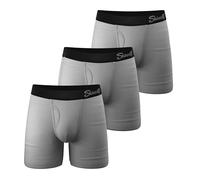 Shinesty Hammock Support Mens Pouch Underwear | Boxer Briefs with Fly | 3 Pack, Grey, L