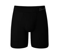 Shinesty Long Leg Men’s Pouch Boxer Briefs - Supportive 8.5 Inch Inseam Ball Hammock Underwear, Black, X-Large