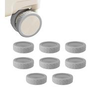 SHINETEC Luggage Wheel Protection Covers for 2"~2.4" Spinner Wheel, Noise Reducing & Anti-Scratch Travel Suitcase Accessory, 8 Pcs, Grey, No