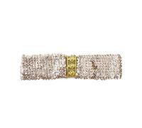 SHINEVAN Women's Shiny Sequin Elastic Belt Wide Decorative Dress Belt Cute Belt For Girls With Metal Interlocking Buckle, Rose Gold, Standard
