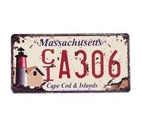 Shinewe Auto License Plate Car Tag Home/Cafe Bar/Pub/Restaurant/Exhibition Wall Decor Vintage Plaque 15x30cm (MASSACHUSETTS CIA306)